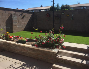 Artificial Grass installed to finish off a beautiful garden