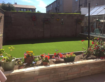 Raised grass area